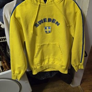 Yellow Hoodie with Blue Sweden Emblem
